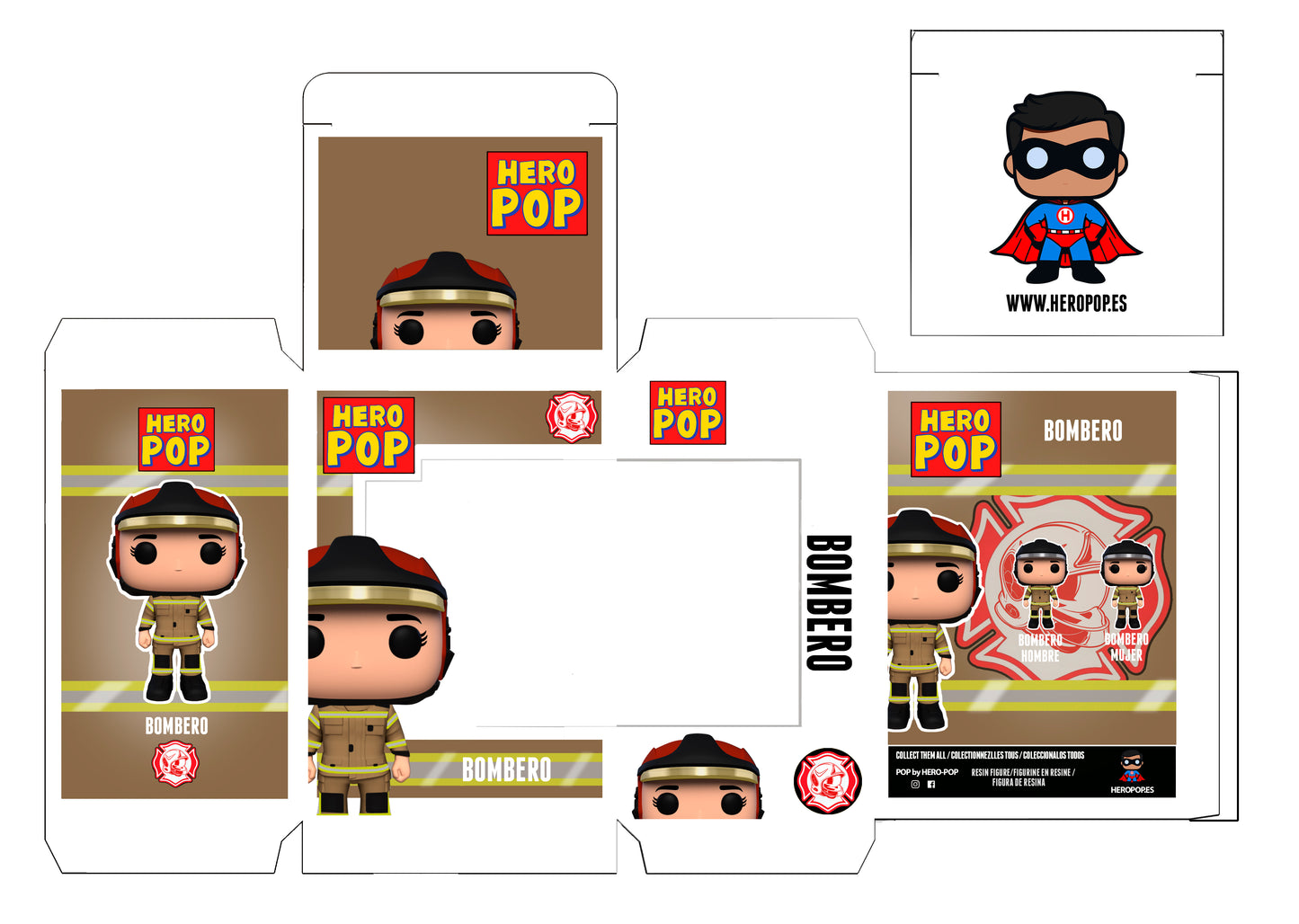 Hero Pop Bombero Marrón Mujer