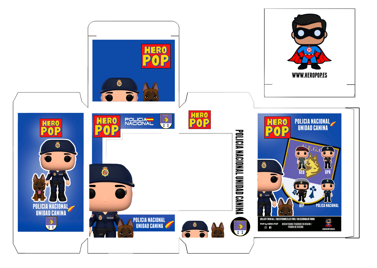 Hero Pop Policía Nacional Unidad Canina Mujer con Malinois