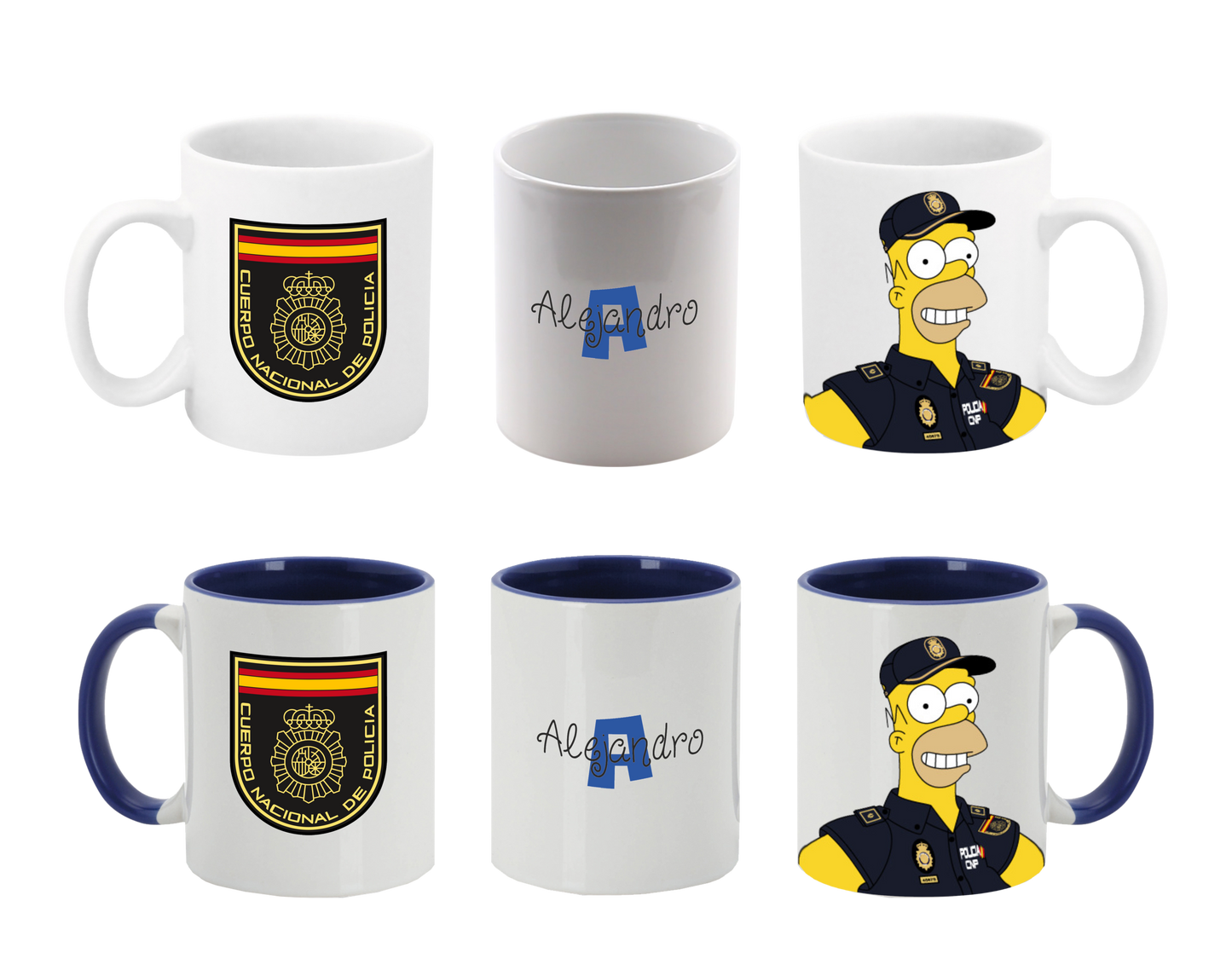 Tazas Simpson Policía Nacional