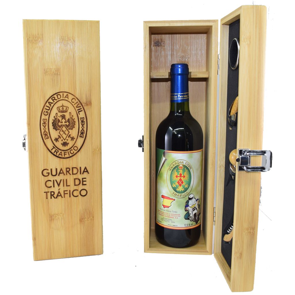 Caja botella de vino + botella artesanal